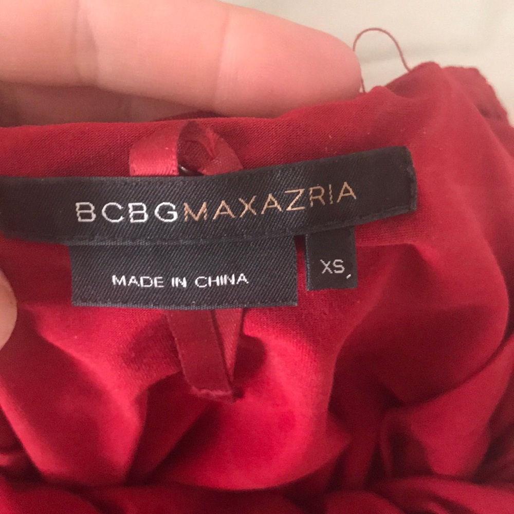 Ruby Red Bcbg Formal Gown- Low Cut - Xs - image 4